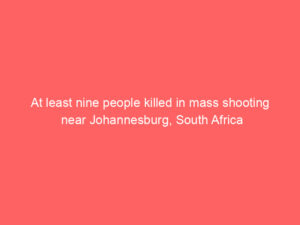 At least nine people killed in mass shooting near Johannesburg, South Africa