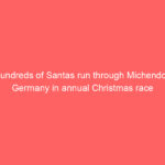 Hundreds of Santas run through Michendorf, Germany in annual Christmas race Hundreds of Santas run through Michendorf, Germany in annual Christmas race