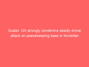 Sudan: UN strongly condemns deadly drone attack on peacekeeping base in Kordofan